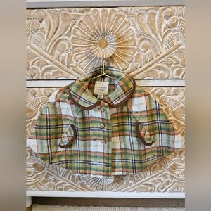 Janie And Jack Plaid Cape/ Poncho 6-12 Months